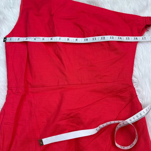 Revolve Runaway The Label Phaera Linen Mini Cocktail Dress Size M Red - Picture 5 of 16